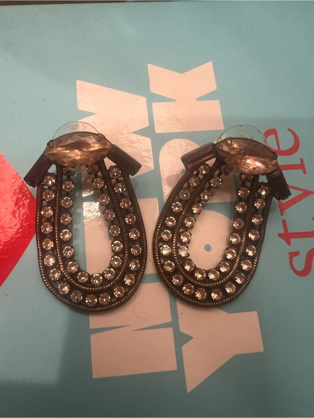 Lionette Rhinestone Teardrop Statement Earrings